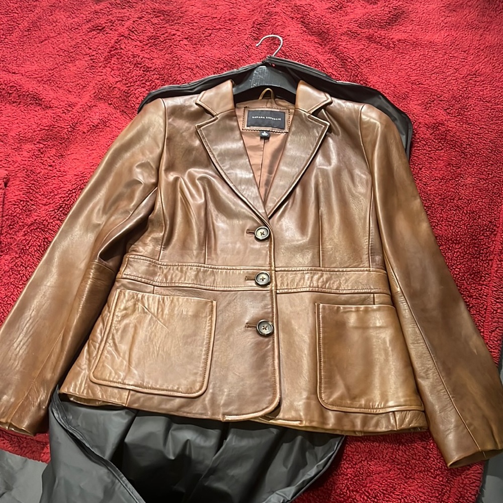 Brown Leather Banana Republic Jacket size 6